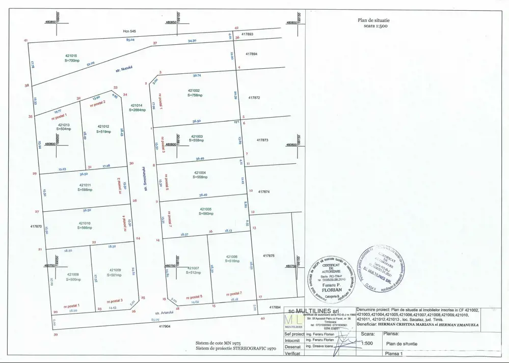 Vand PUZ (parcele teren intravilan)