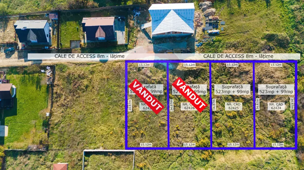 Teren intravilan de Vânzare 622mp Barnova Str. Gutuiului - Comision 0%