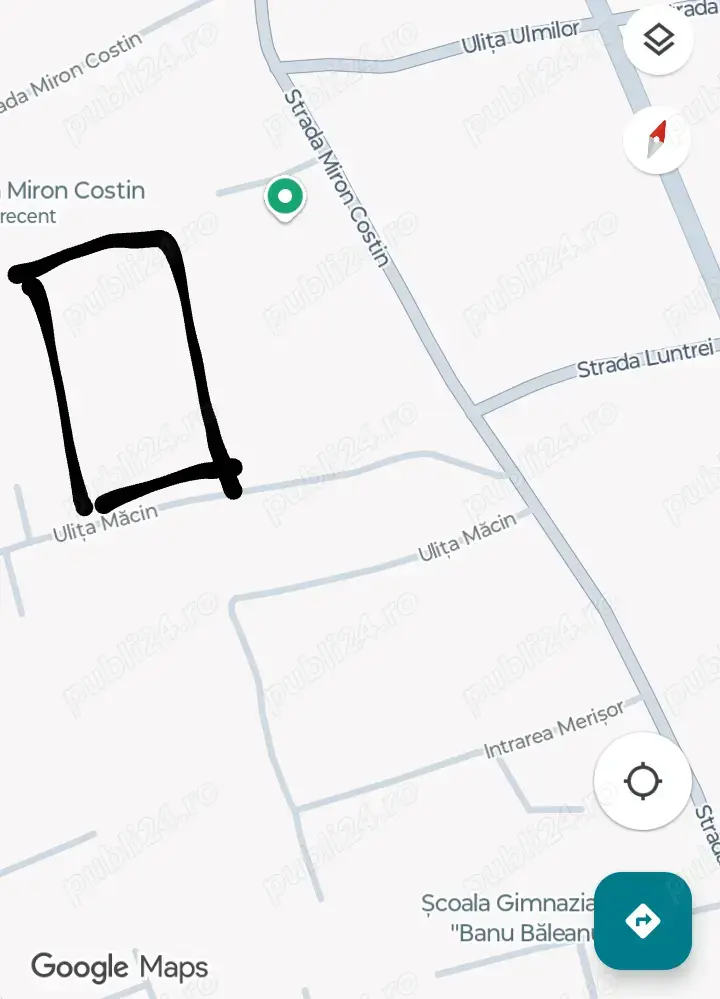 Teren intravilan Giurgiu 1100 mp, soseaua Ghizdarului, Miron Costin 