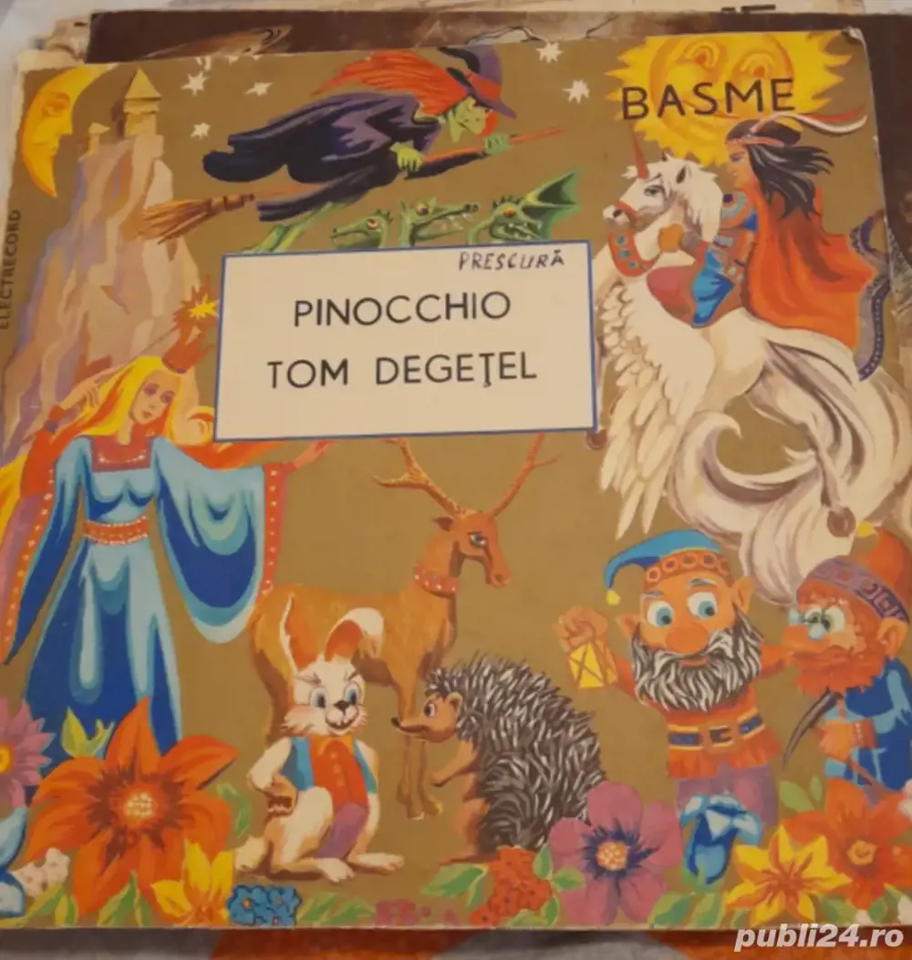 68 discuri vinil pickup cu povesti basme Electrecord Creanga,1001de nopti,Jules Verne,Andesson,etc