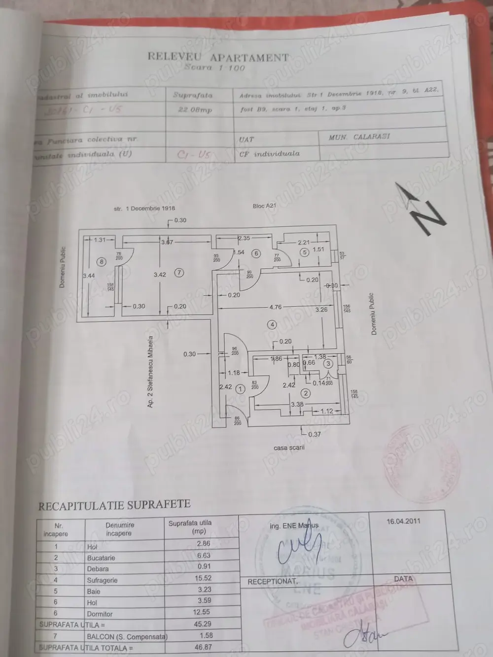 De Vânzare Apartament cu 2 camere 60.000 euro negociabil! 