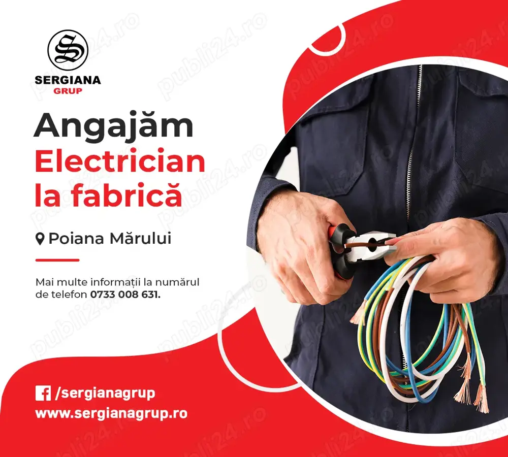 Electrician intretinere pentru fabrica din Poiana Marului judetul Brasov