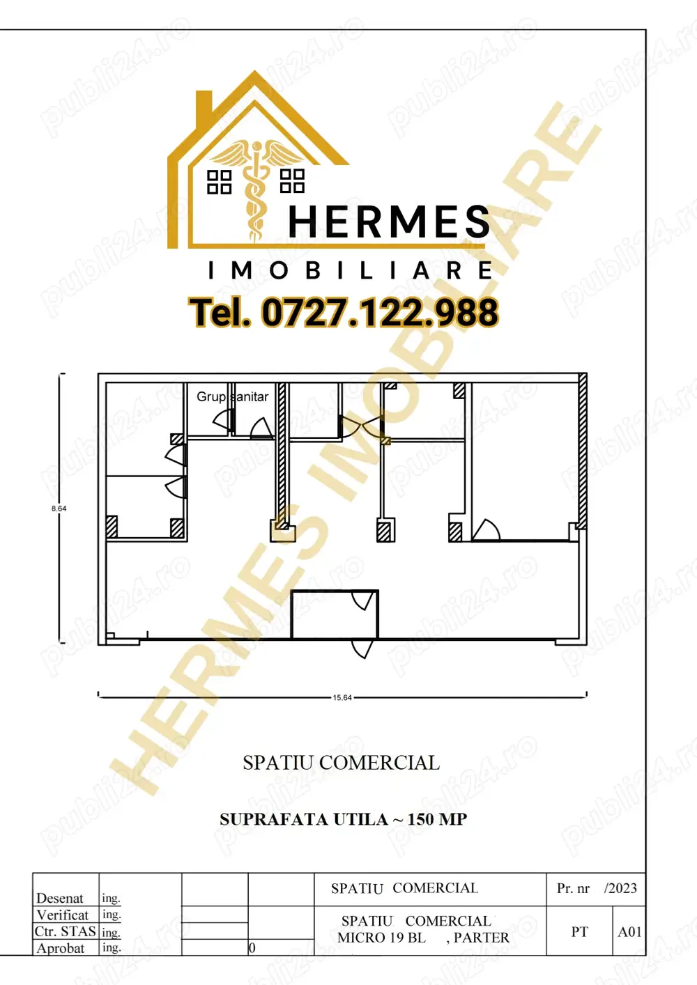 Spațiu Comercial PREMIUM de Închiriat- 150 mp, Micro 19 (Spitalul Judetean)