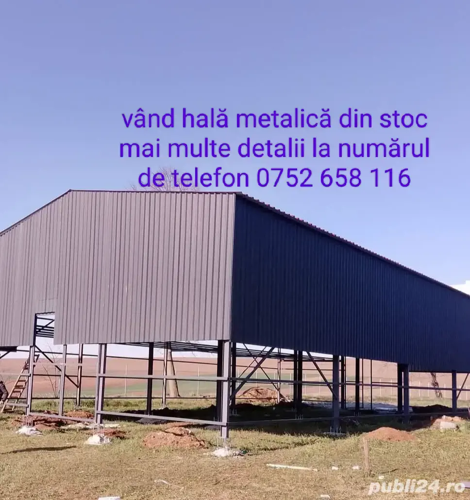 vând hală metalică de pe stoc 