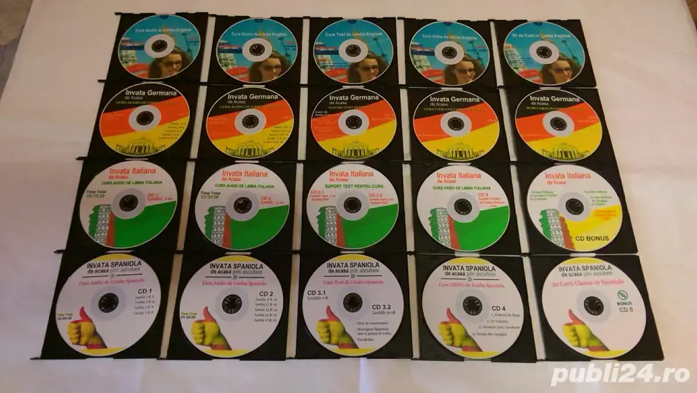 Cursuri audio & video de 4 limbi straine