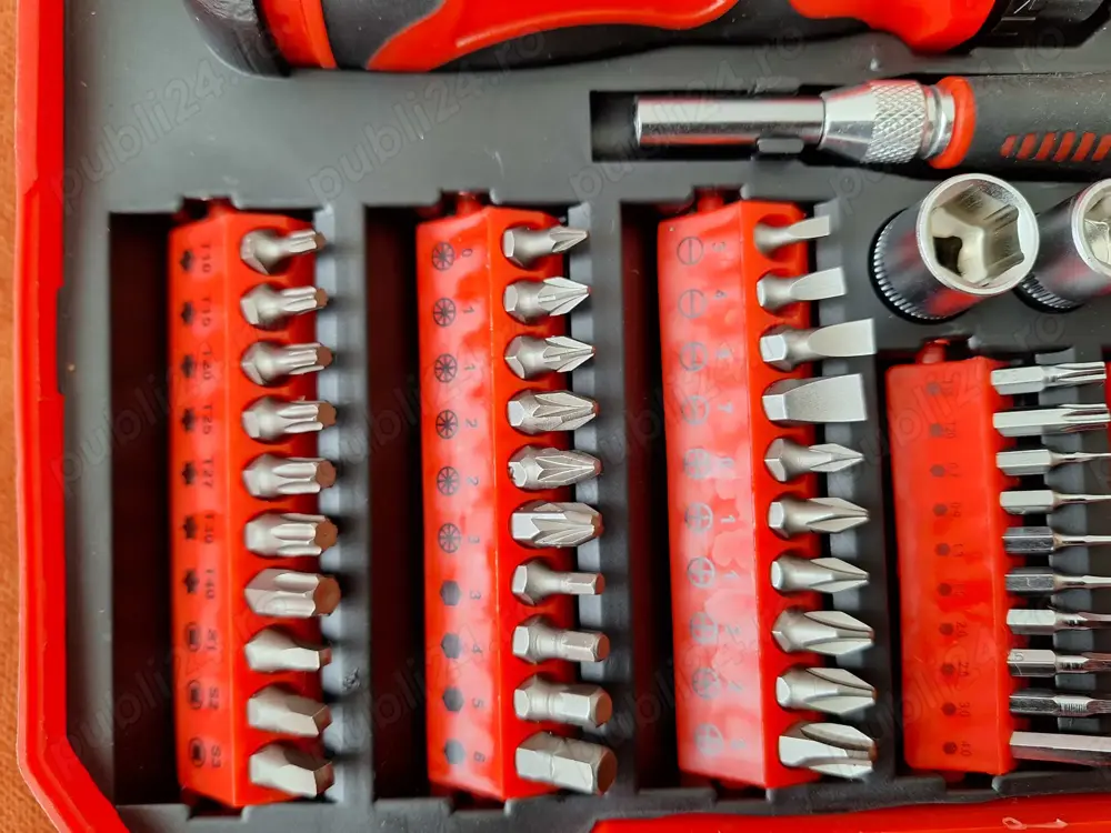 Trusa surubelnita cu clichet, surbelnita de precizie, chei tubulare si biti