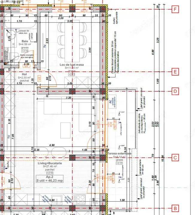Apartament cu 2 camere, 46,23 mp + balcon 8,1 mp, zona Hotel IQ - Giroc Apartament cu 2 camere, 46,23 mp + balcon 8,1 mp, zona Hotel IQ - Giroc