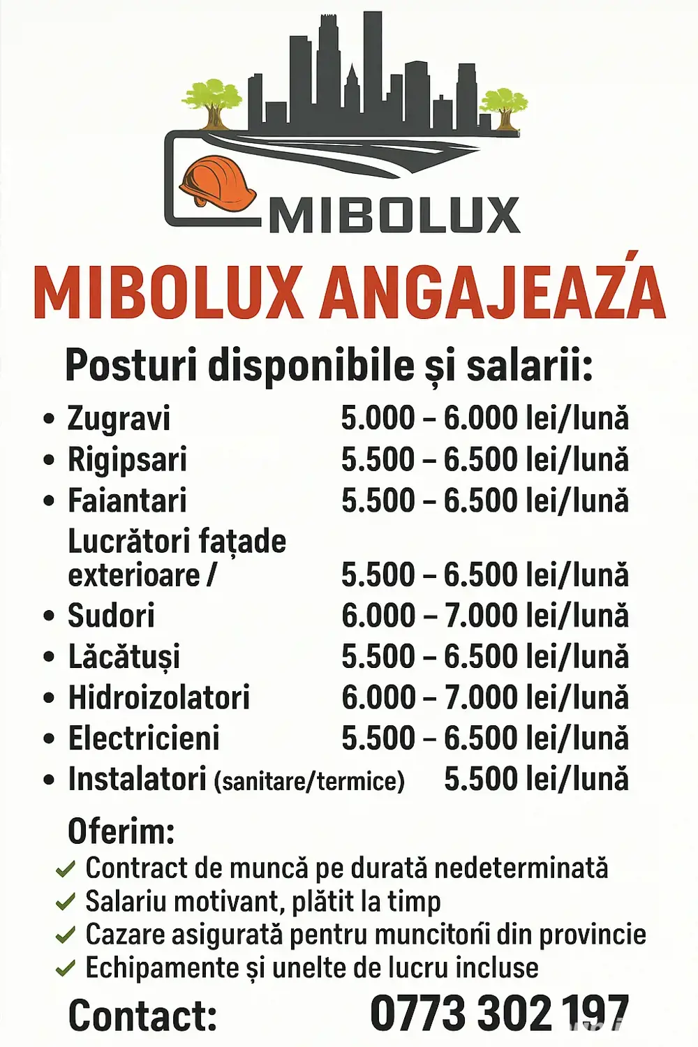 Angajăm meseriași  Angajăm meseriași