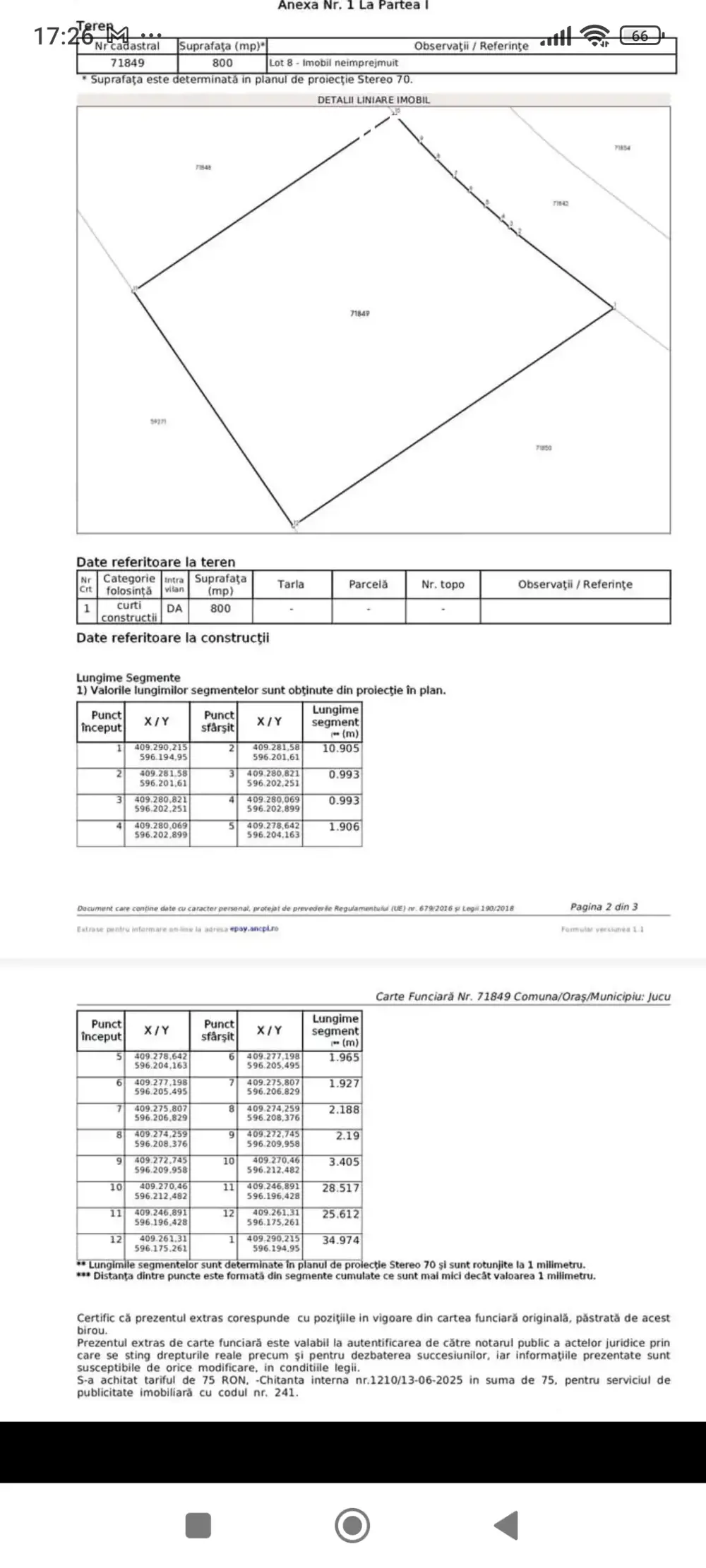 Teren de Vinzare 800mp