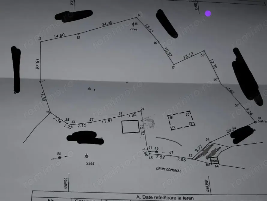 Vând teren intravilan in Șerbănești com. Sălătrucel 