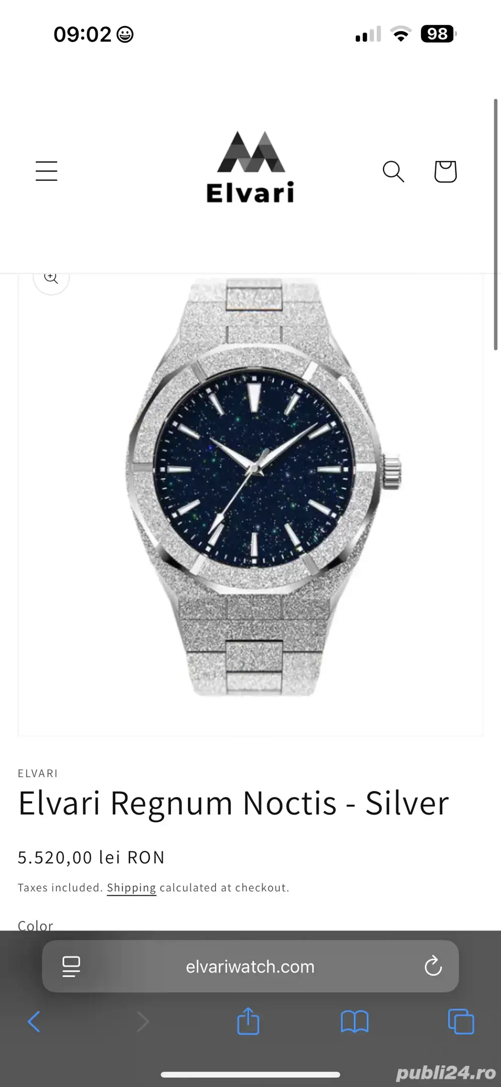 Ceas unicat Elvari Regnum Noctis - Silver , raritate