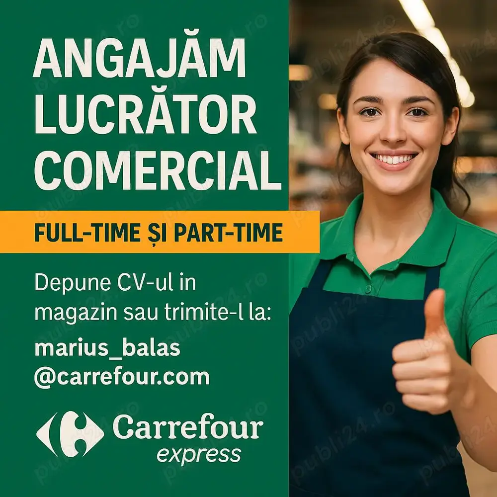 Angajam lucrator comercial Angajam lucrator comercial