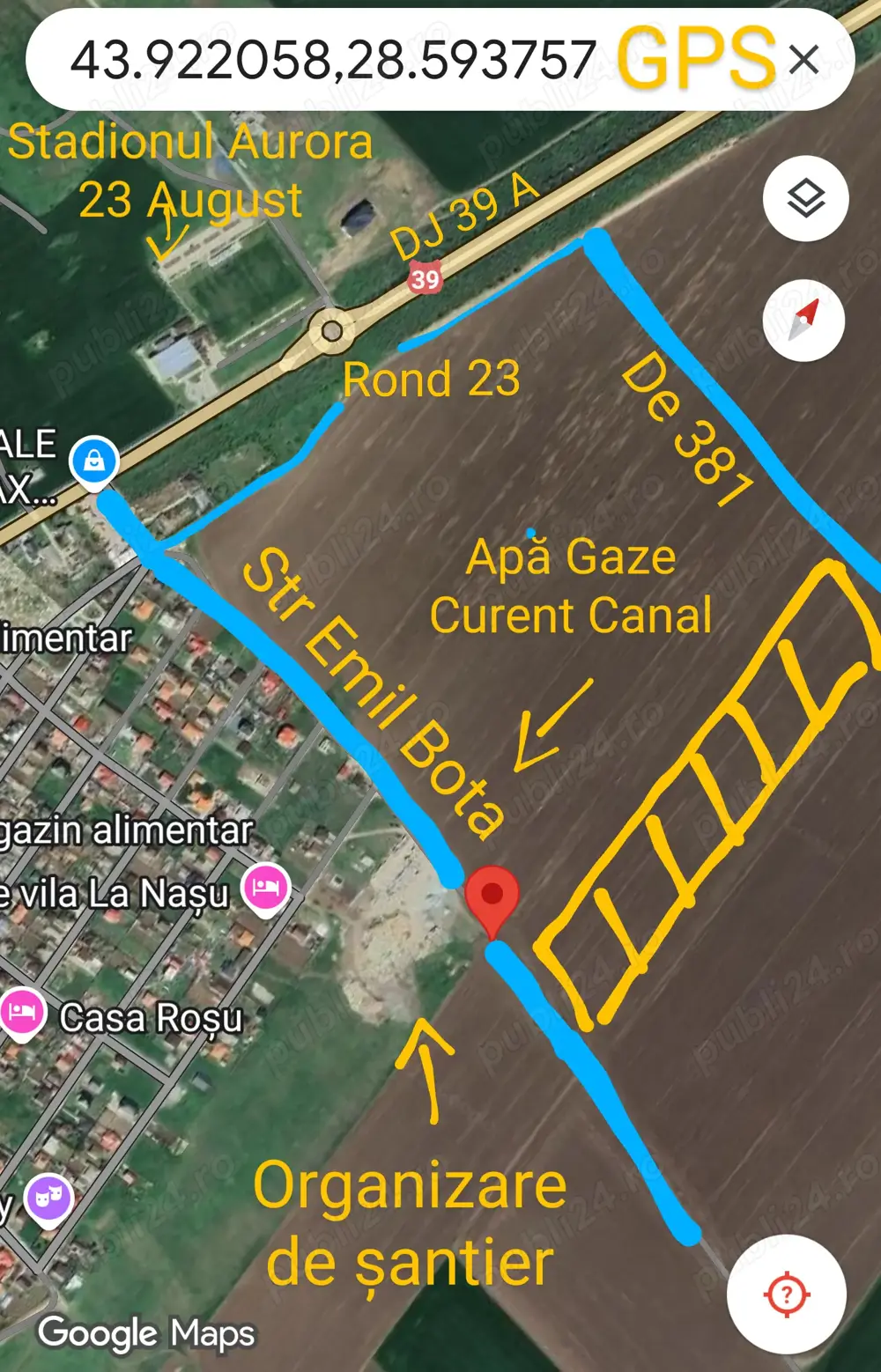 Costinești - 23 August, Lot 300 mp, pe partea cu mare, in rate !