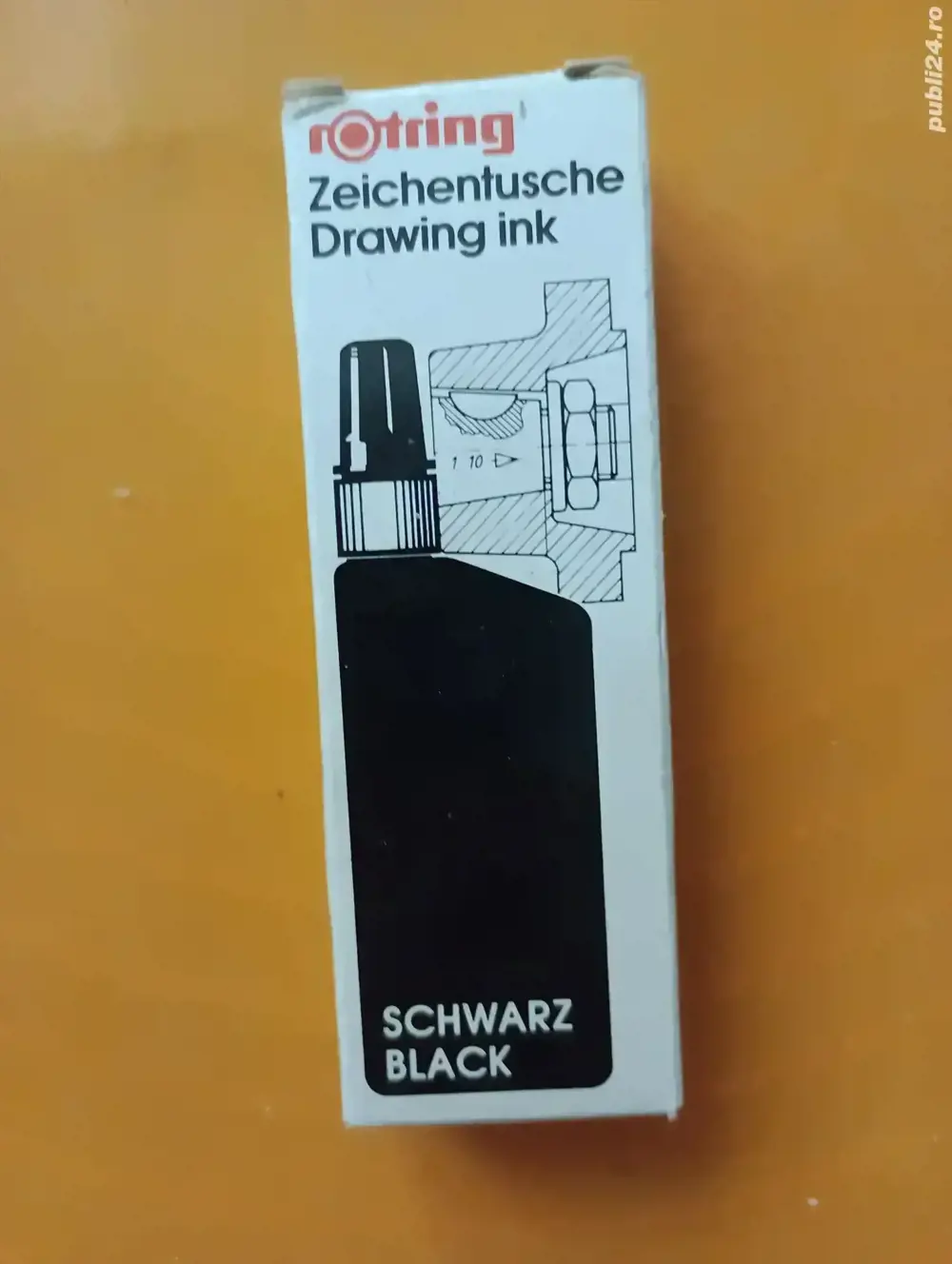 Bidon cu tuș negru Rotring, sigilat