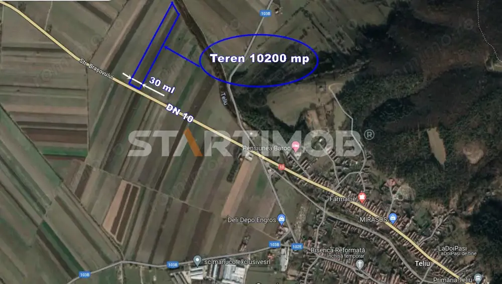 Teren cu front la DN 10 Teliu