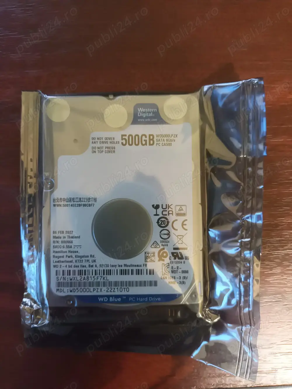 Vand hdd 500gb wd blue