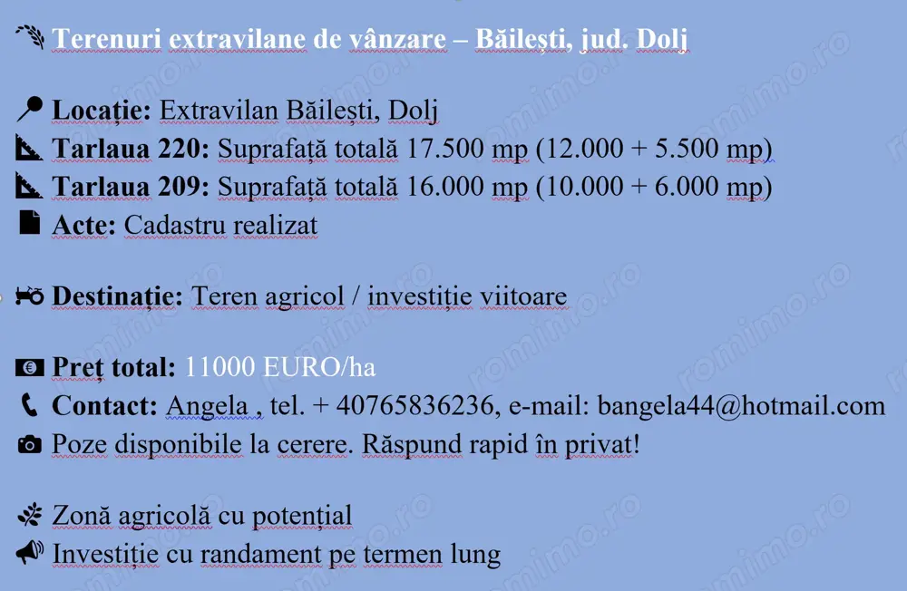 Teren extravilan + pădure salcâm   Băilești, Dolj   ideal pentru investiție Teren extravilan + pădure salcâm   Băilești, Dolj   ideal pentru investiție