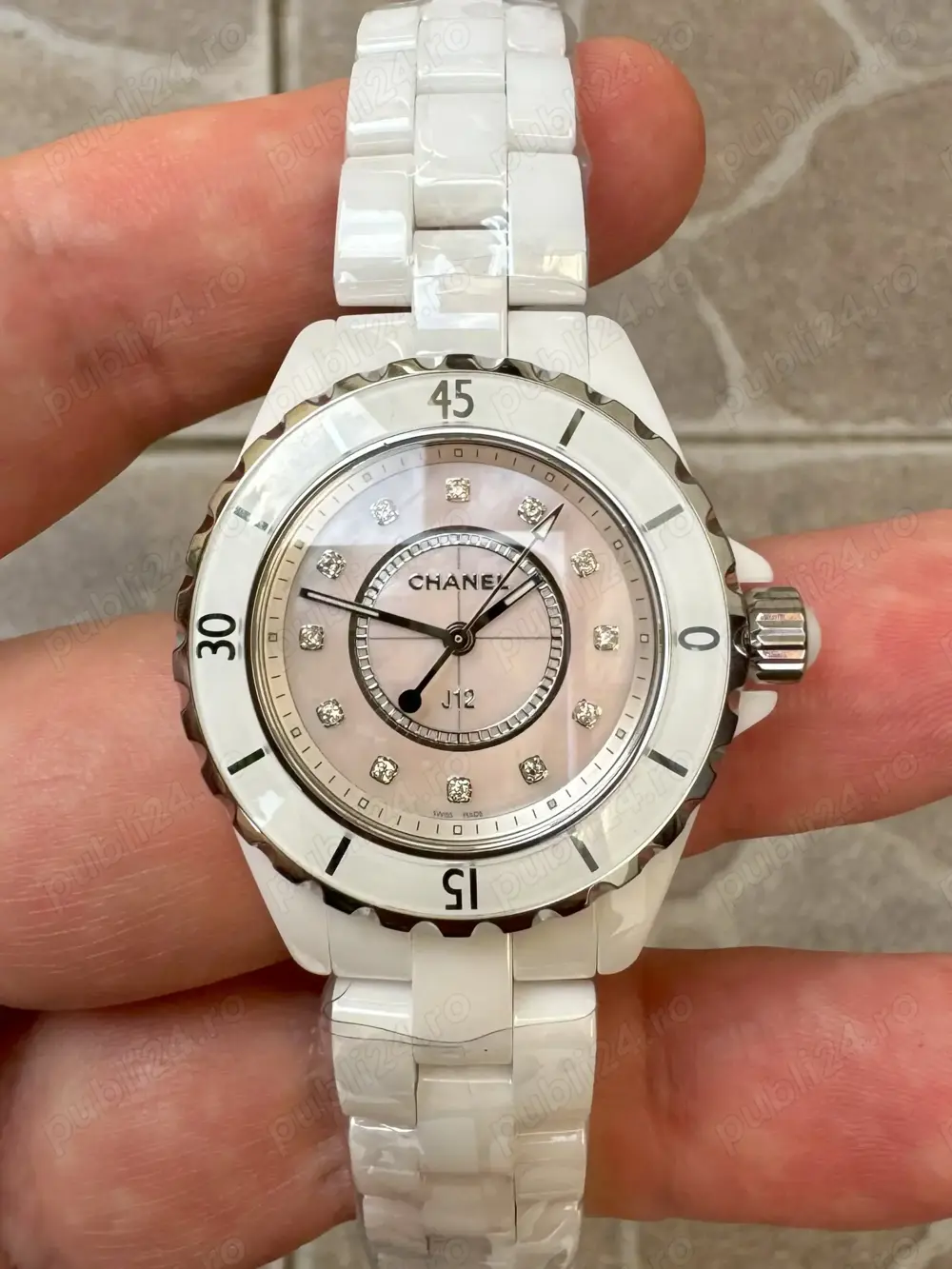 Chanel J12 Ladies 33mm Ceramic Pink XF Swiss Quartz