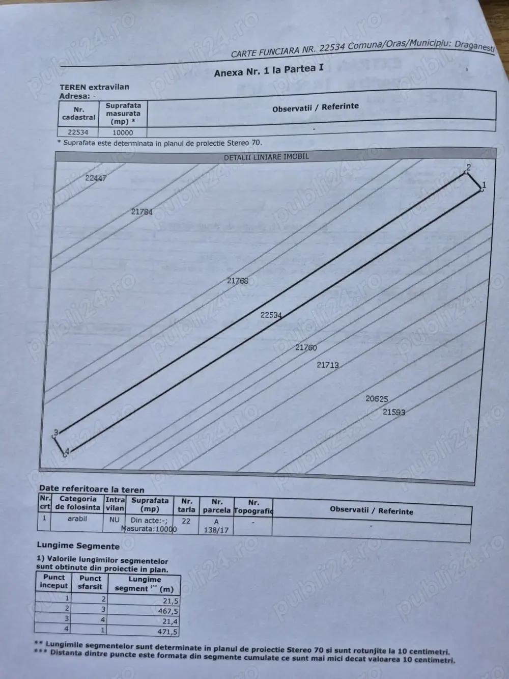 Vând teren arabil, 1,51hectare în comuna Drăgănești, satul Bărăitaru