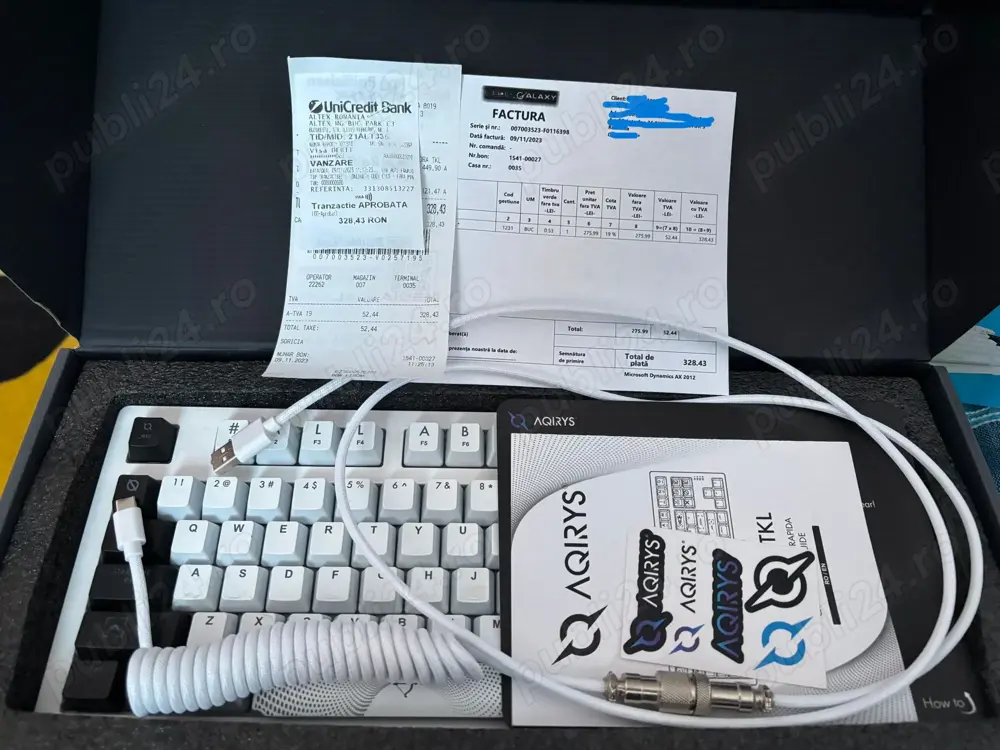 Tastatura Gaming Aqirys Aludra TKL, Gateron G Pro 2.0 Red, Alb