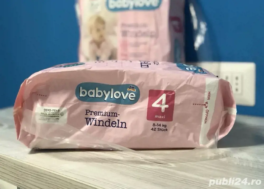 Scutece Babylove premium numărul 4, 42 buc, 8-14 kg