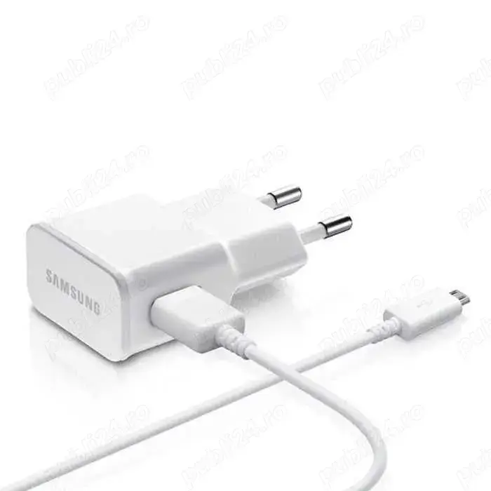 Încărcător original smartphone Samsung + Cablu date, Produs Nou.