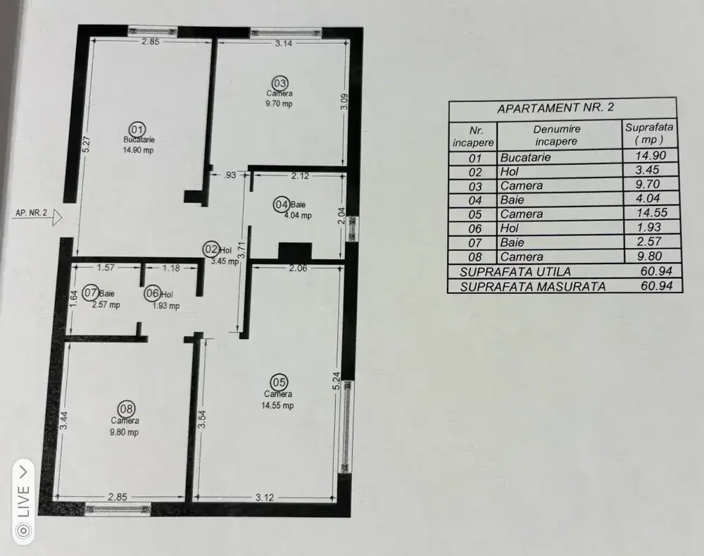 Apartament  3 camere, parter, zona Lipovei, direct de la proprietar