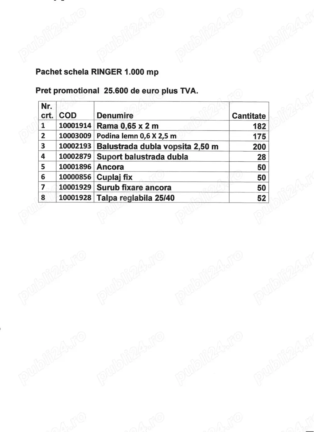 Oferta pachet schela RINGER 1.000 mp