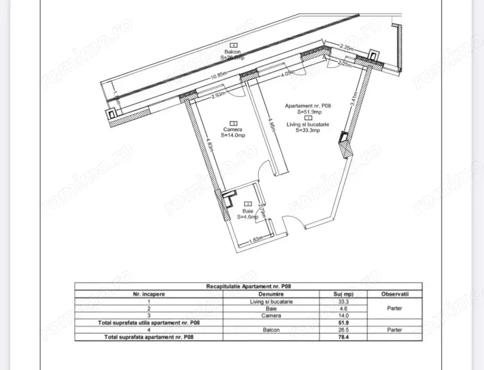 Apartament de vanzare, cu 2 camere, 51,9,mp, zona Ansamblu Rezidential, Zorilor