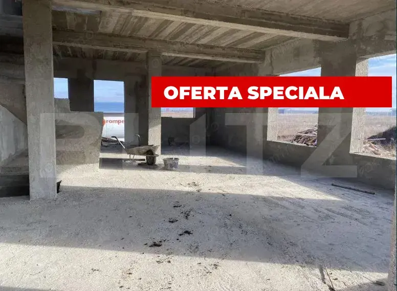 Casă cu 3 dormitoare, semifinisata,2 băi, teren 400 mp, cartier Izvor,Târlungeni