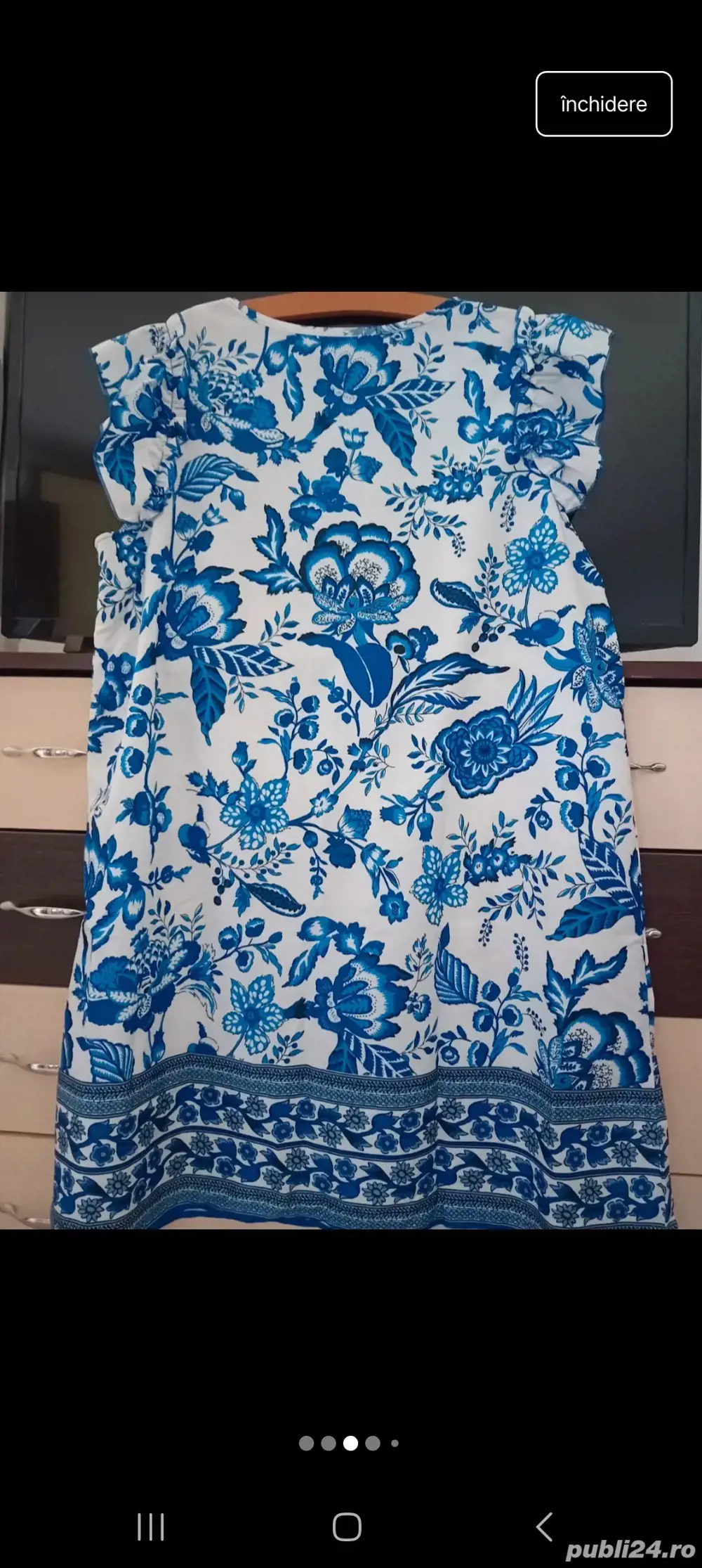 Vand Rochie midi florală albastră.. Marime 1XL