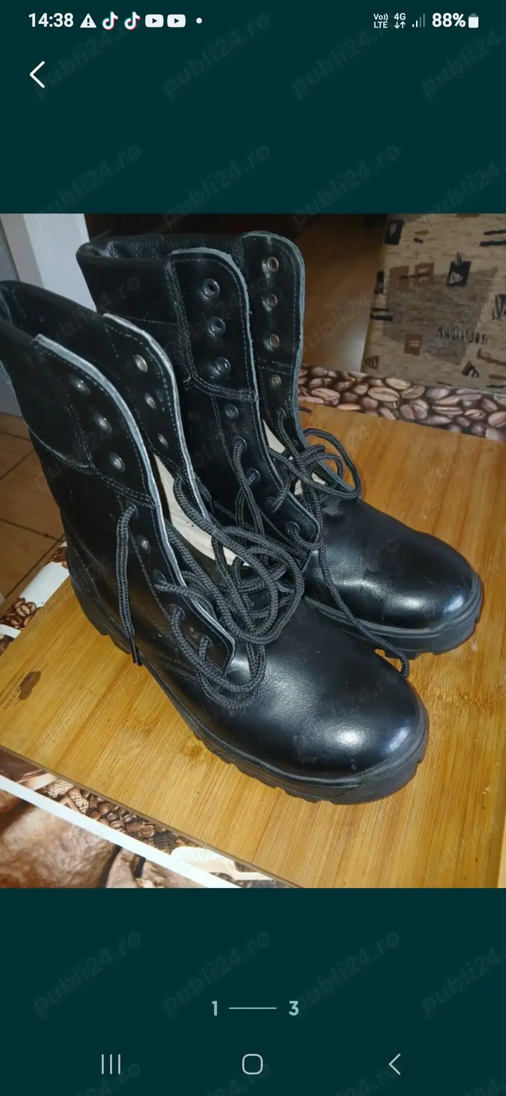 Vând bocanci piele cu bombeu metalic ,mărimea 41.