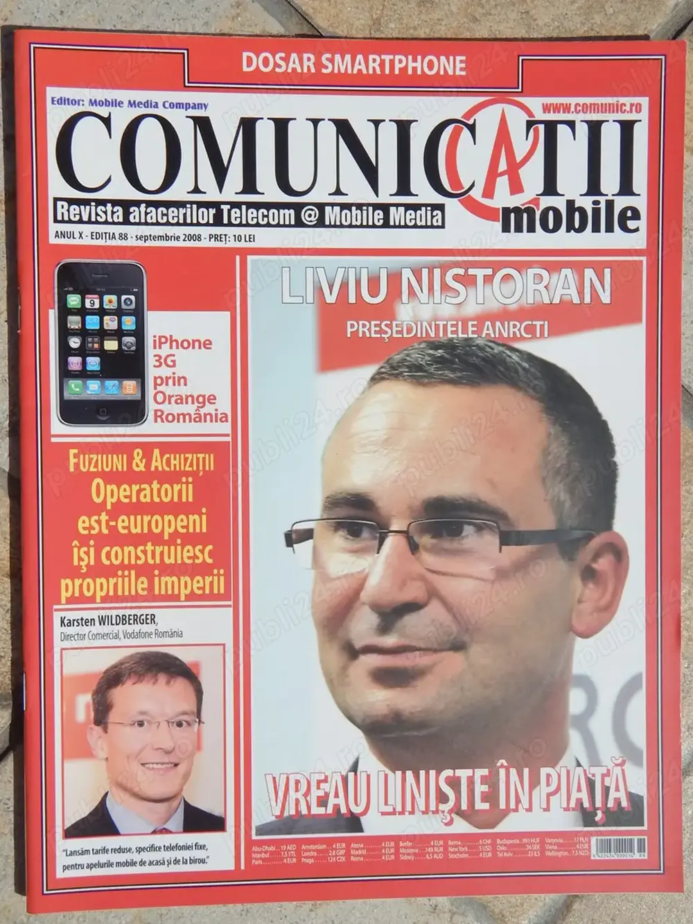 Revista Comunicatii Mobile editia 88 sep. 2008 afaceri telecomunicatii