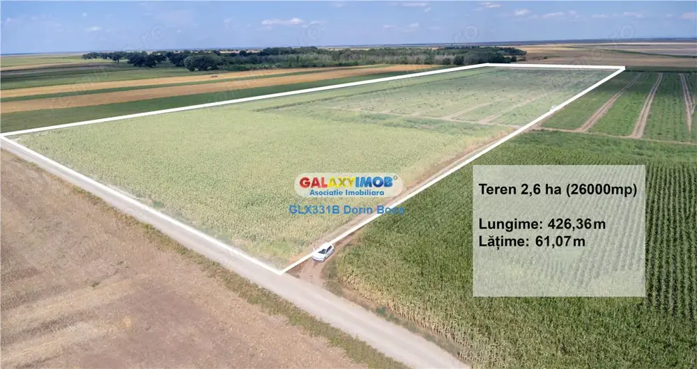 Teren agricol extravilan 2.6 ha - 26.000 mp - Valcelele, Buzau