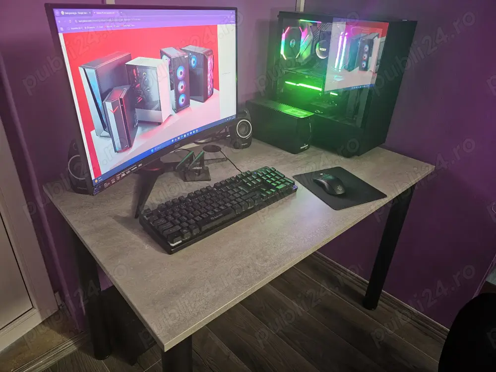 Vand unitate PC Gamer include monitor 27 inch sistem audio si UPS