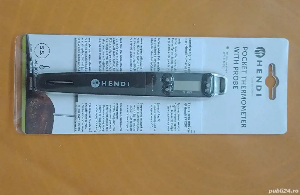 Termometru 3 in 1, măsoară temperatura alimentelor, aerului, corpului