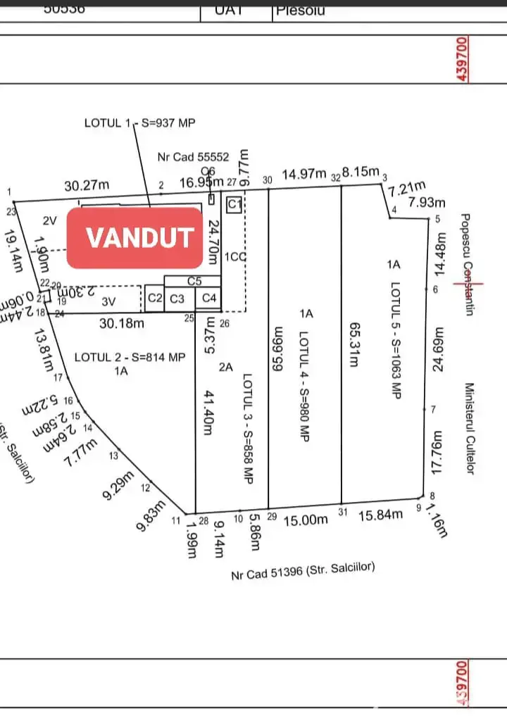 Teren cu gaze,apa,canal,asfalt