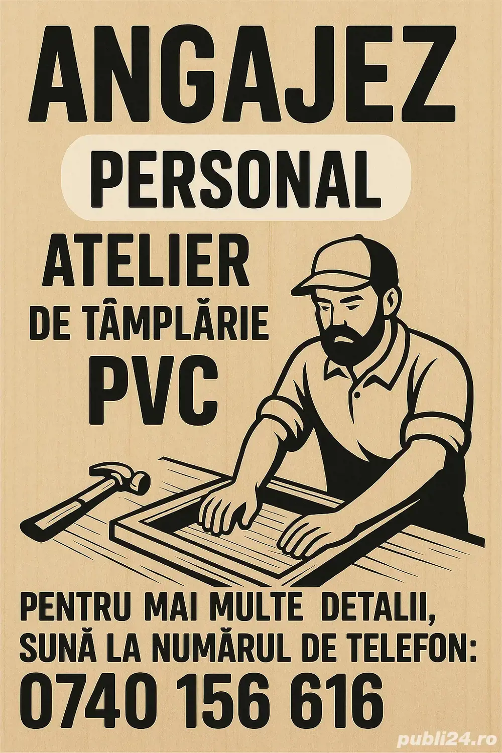 Angajez personal pentru atelier tamplarie PVC Angajez personal pentru atelier tamplarie PVC