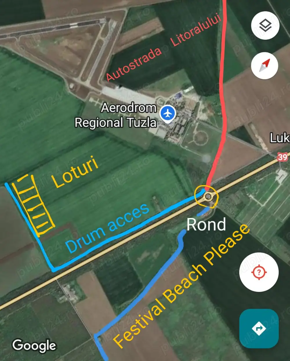 Costinești lot de 514 mp rond Aviasan în rate   