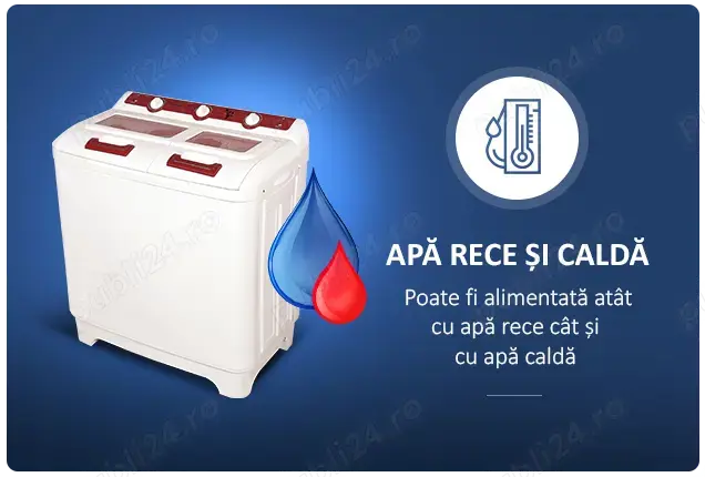 Masina de spalat rufe semiautomata Albatros WMS 10.0, 10 kg, Alb Rosu , 450W - NOUA