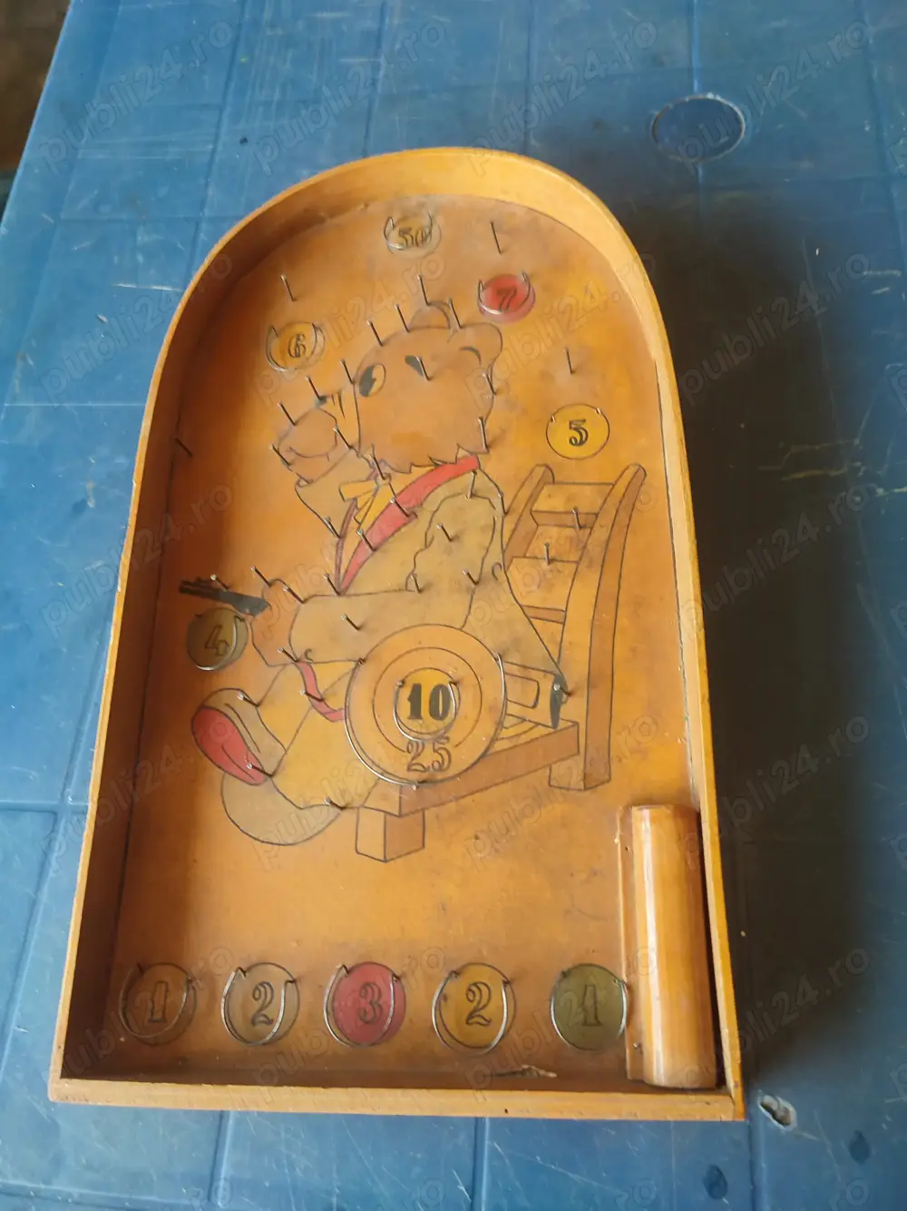 Vechi joc de pindball, din lemn, starea din poze, circa anii '50