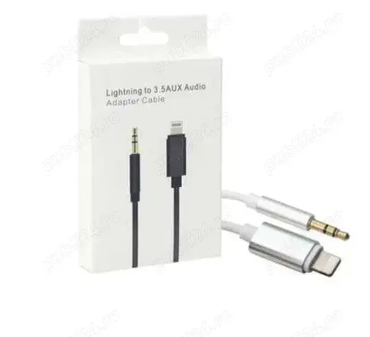 Cabluri lightning jack iPhone conectare audio la auxiliar masina , 1m lungime , noi sigilate
