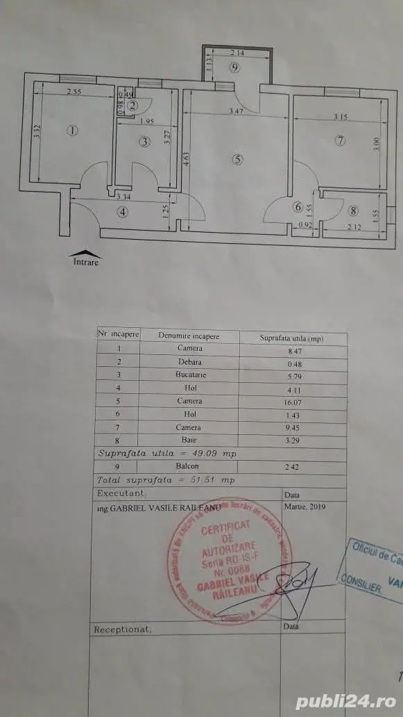 Pers.fiz.vând ap.3 cam sd, et.1, Bularga, în spate la Silk District 