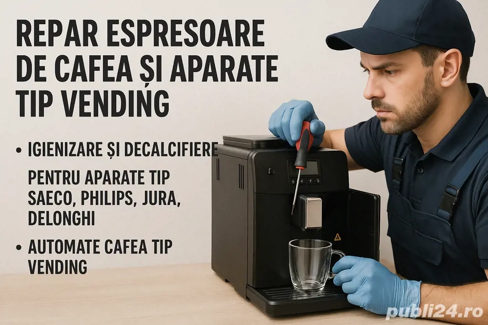    Repar ESPRESOARE și APARATE TIP VENDING   Igienizare Profesională și Decalcifiere   