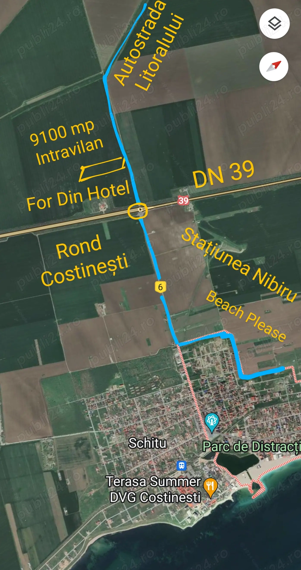 Costinești 9100 mp intravilan, panorama la mare!