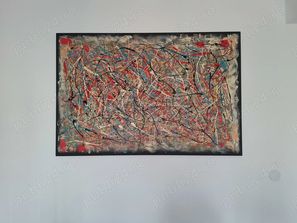 Tablou pictat manual, original, oferta, ocazie, stil Pollock
