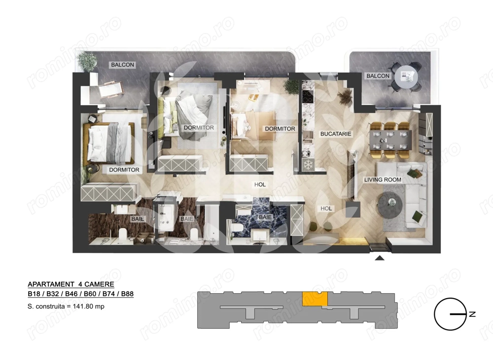 Apartament 4 camere | Plaza Pipera | Bloc finalizat