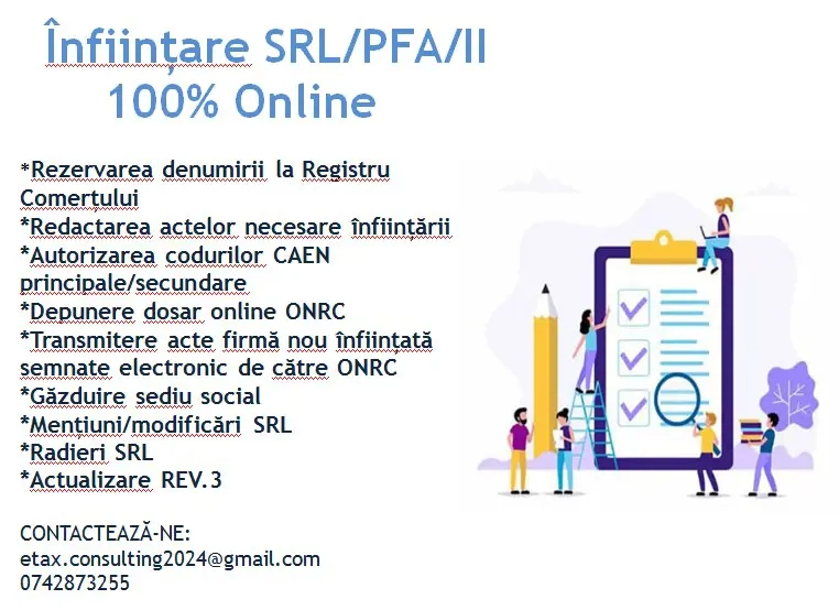 Înființare, Modificare SRL 