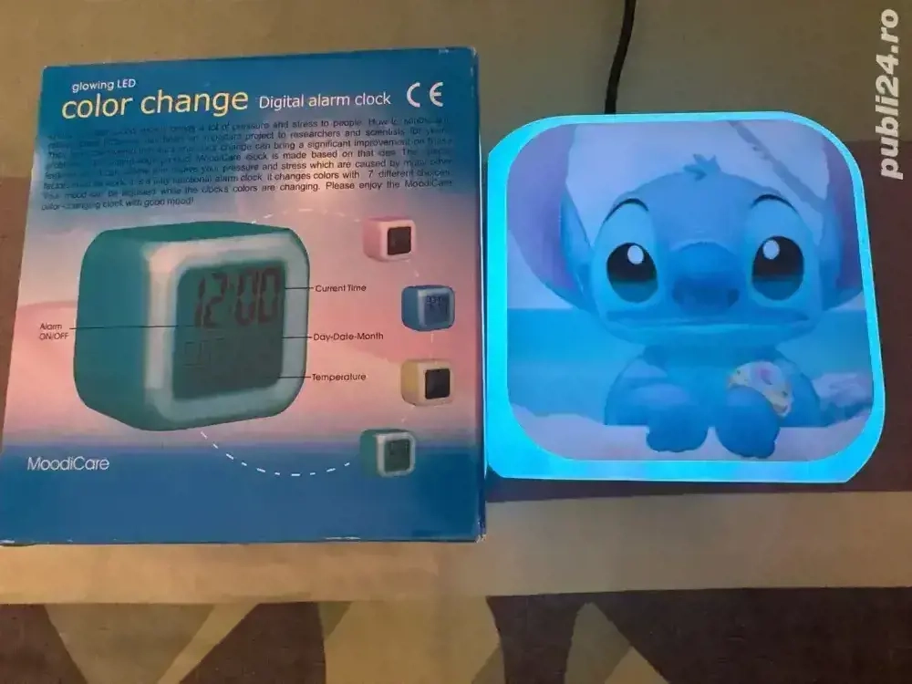 Ceas desteptator cu lumina de veghe