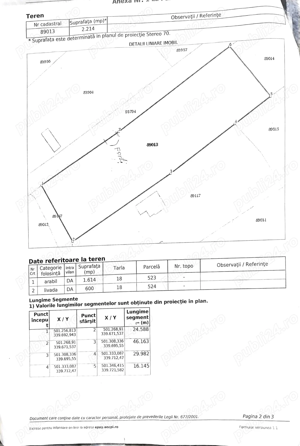 Vânf teren intravilan-2214 mp in satul Deagu de Sus-Arges